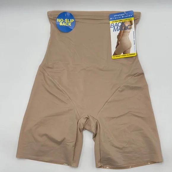 NWT Slim-Shaper by Miracle Brands Hi-Waist Thigh Slimmer - Size L (Nude) - Picture 1 of 12